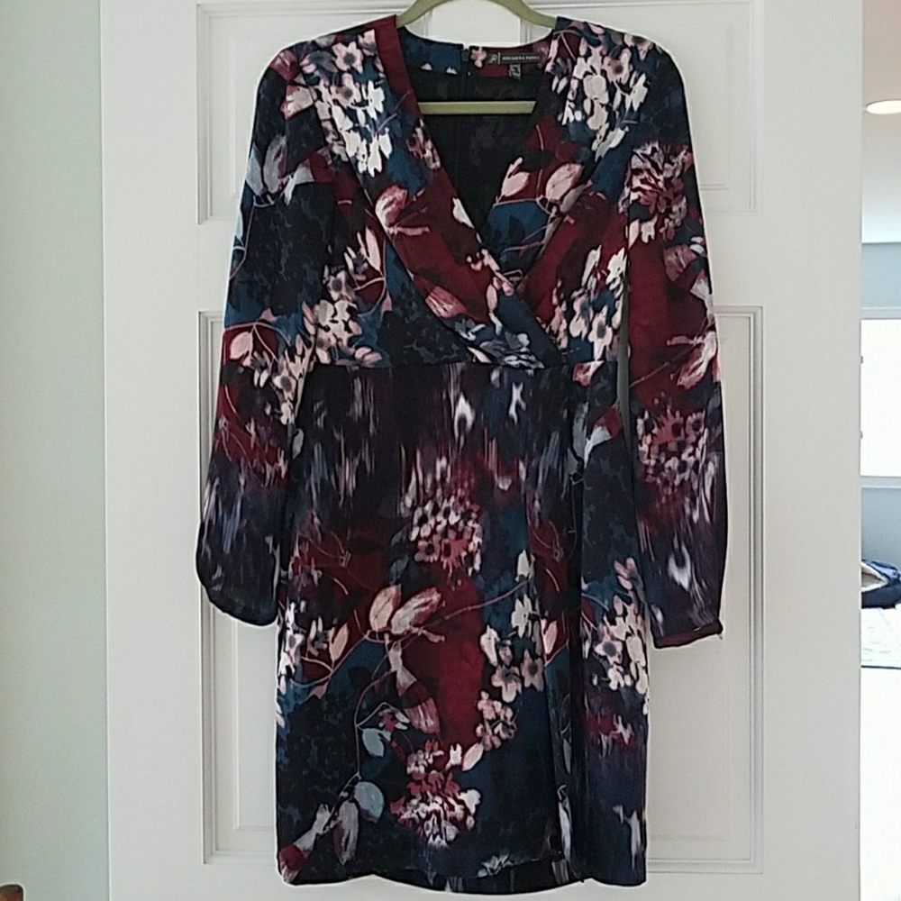NWOT Floral, Faux wrap dress